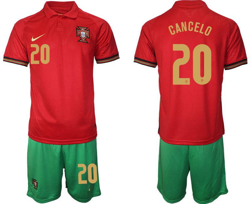 Men 2020-2021 European Cup Portugal home red #20 Nike Soccer Jersey